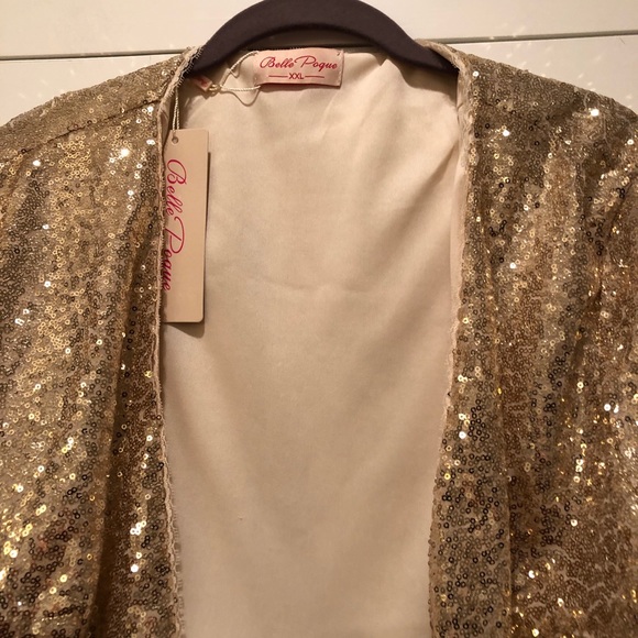 🎀DONATED NWT Elegant Bolero Jacket Gold 🎀 - Picture 4 of 7